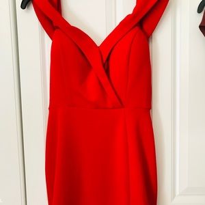 Off shoulder red dress